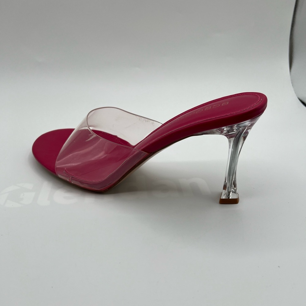 Bcbgeneration Clear Strap Heels Raspberry Pink Si… - image 7